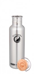 Sport Trinkflasche - ECOtankaâ„¢ - 0,8l sportsTANKAâ„¢ in Edelstahl mit Edelstahl Bambus