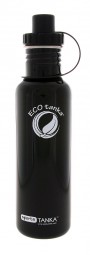 ECOtanka - Trinkflasche fĂ¼r Sport - 0,8l Sports Tanka in Schwarz mit Sport-Verschluss